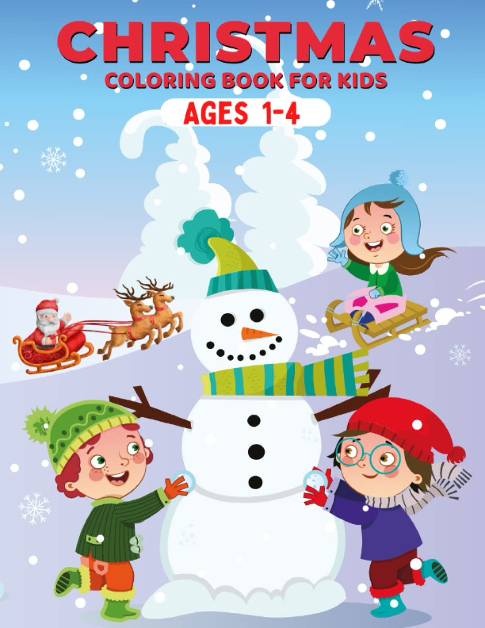 A Magical Christmas Coloring Adventure book cover with festive scenes