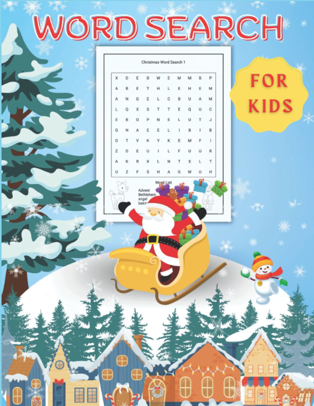 Word Search Christmas for Kids puzzle book cover