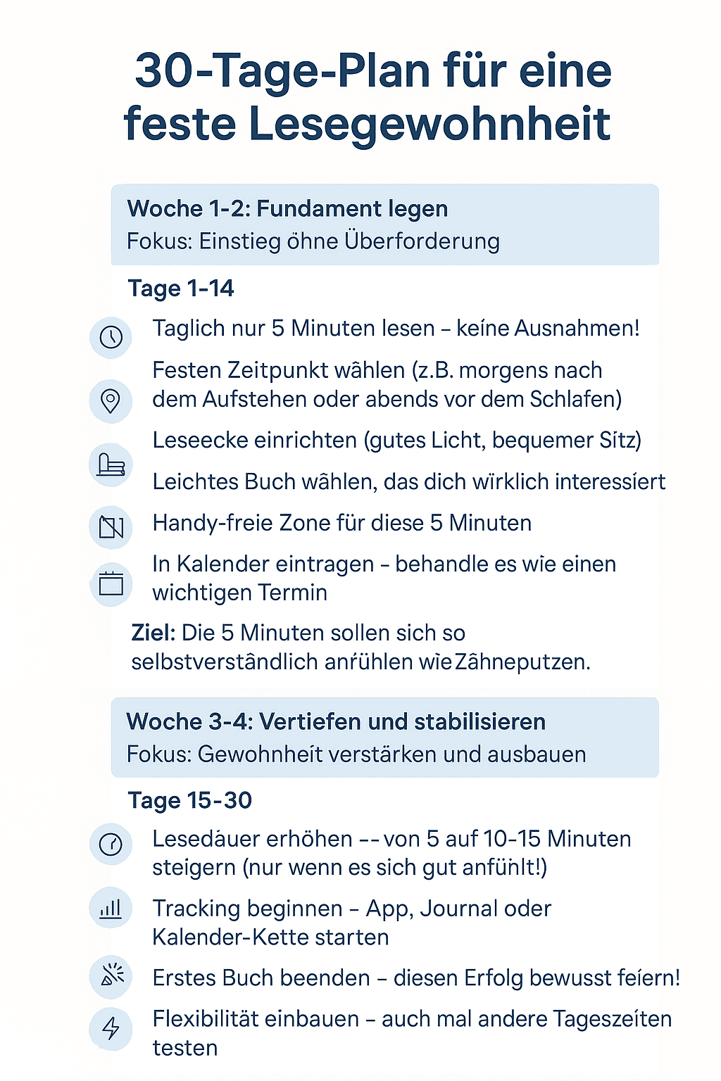 30-Tage-Plan Lesegewohnheit